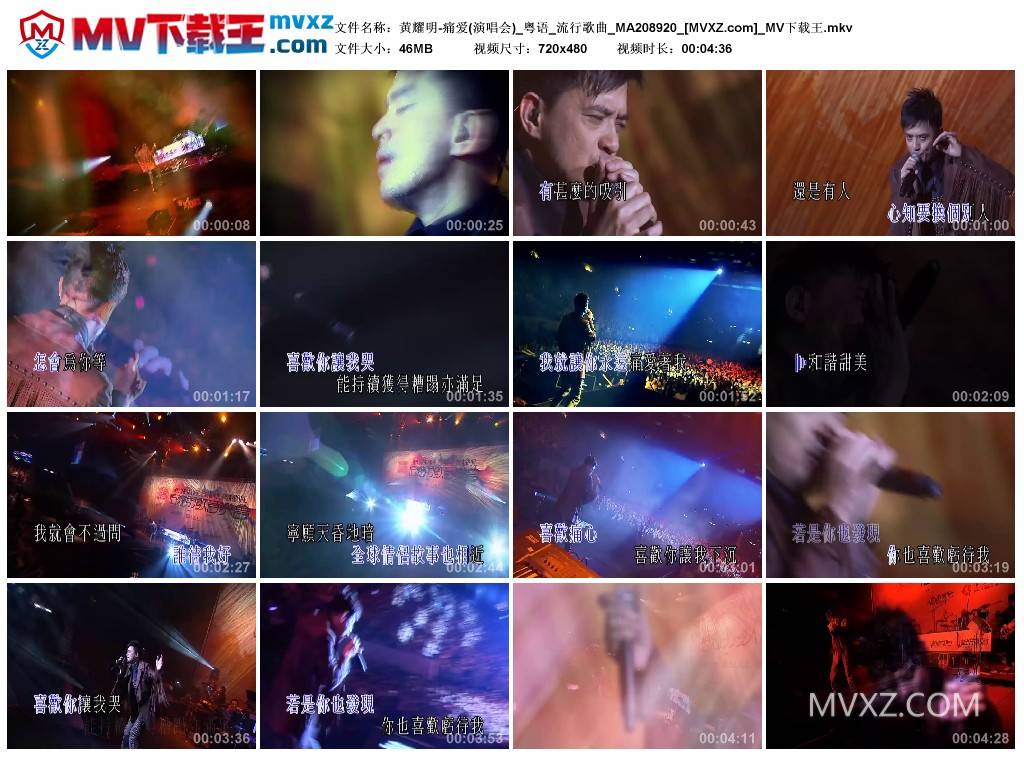 黄耀明-痛爱(演唱会)_粤语_流行歌曲_MA208920